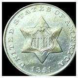 1851 Silver Three-Cent Piece UNCIRCULATED