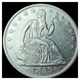 1853-O Arrows/Rays Seated Liberty Half Dollar  CL