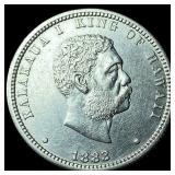 1883 Hawaii Silver 1/4 Dollar CLOSELY  UNCIRCULAT