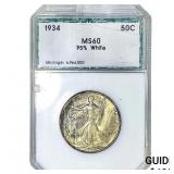 1934 Walking Liberty Half Dollar PCI MS60