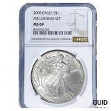 2000 Silver Eagle NGC MS69 Millennium Set