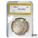 1881-S Morgan Silver Dollar PGA MS64