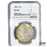 1883 Morgan Silver Dollar NGC AU58