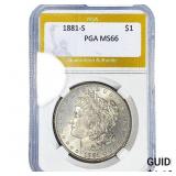 1881-S Morgan Silver Dollar PGA MS66