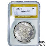 1885-O Morgan Silver Dollar PGA MS63