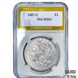 1887-O Morgan Silver Dollar PGA MS63