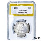 1892 Columbian Expo Half Dollar PGA MS65