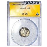 1926-S Mercury Silver Dime ANACS VF35