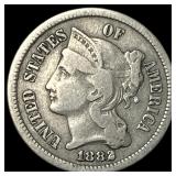 1882 Nickel Three-Cent Piece LIGHTLY CIRCULATED