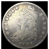 1808 Silver Capped Bust Half Dollar LIGHTLY CIRCUL