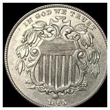 1869 Shield Nickel CHOICE AU