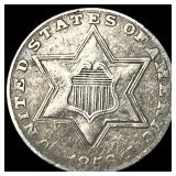 1856 Silver Three-Cent Piece NEARLY UNCIRCULATED