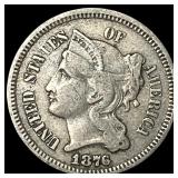 1876 Nickel Three-Cent Piece ABOUT UNCIRCULATED