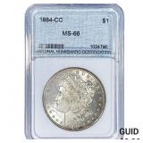 1884-CC Morgan Silver Dollar NNC MS66