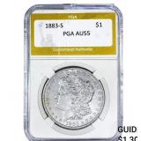 1883-S Morgan Silver Dollar PGA AU55
