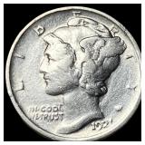 1921 Mercury Dime NEARLY UNCIRCULATED