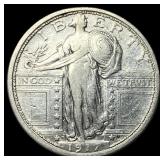 1917 Type 1 Standing Liberty Quarter NEARLY UNCIRC