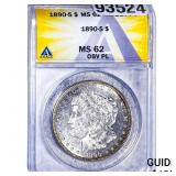 1890-S Morgan Silver Dollar ANACS MS62 Obv. PL