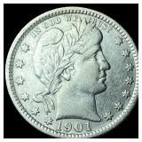 1901 Barber Silver Quarter NEARLY  UNCIRCULATED