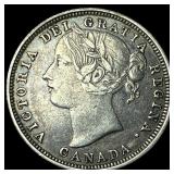 1858 Canada Silver 20 Cents NEARLY UNCIRCULATED