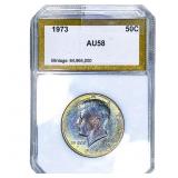 1973 Kennedy Half Dollar PCI AU58