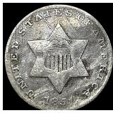 1851 Silver Three-Cent Piece LIGHTLY CIRCULATED