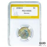 1938-D Buffalo Nickel PGA MS66 Monster