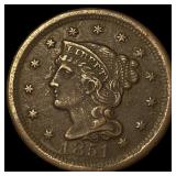 1851 Braided Hair Large Cent NEARLY UNCIRCULATED
