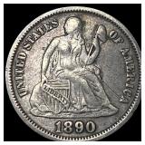 1890 Seated Liberty Dime NEARLY UNCIRCULATED