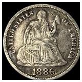 1886 Seated Liberty Dime NEARLY UNCIRCULATED