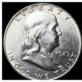 1949-S Silver Half Dollar Franklin UNCIRCULATED