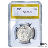 1945 Walking Liberty Half Dollar PGA MS65