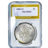 1884-CC Morgan Silver Dollar PGA MS63