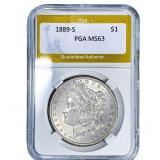 1889-S Morgan Silver Dollar PGA MS63