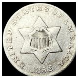 1852 Silver Three-Cent Piece NEARLY UNCIRCULATED