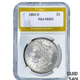 1884-O Morgan Silver Dollar PGA MS63
