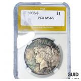 1935-S Silver Peace Dollar PGA MS65