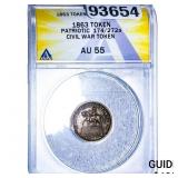 1863 Cilvil War Token Patriotic 174/272a  AU55