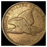 1858 Copper-Nickel Flying Eagle Cent NEARLY UNCIRC