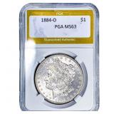 1884-O Morgan Silver Dollar PGA MS63