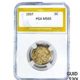 1937 Buffalo Nickel PGA MS65