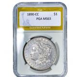 1890-CC Morgan Silver Dollar PGA MS63