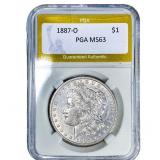 1887-O Morgan Silver Dollar PGA MS63