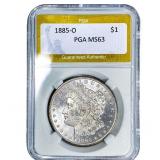 1885-O Morgan Silver Dollar PGA MS63