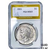 1921 Silver Peace Dollar PGA MS63