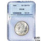 1945 Walking Liberty Half Dollar NNC MS66