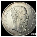 1866Mo Mexico Maximilian I Silver 1 Peso