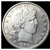 1905-S Silver Barber Half Dollar NEARLY  UNCIRCUL