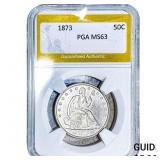 1873 Seated Liberty Half Dollar PGA MS63