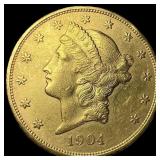 1904 Liberty Head $20 Double Eagle CHOICE AU